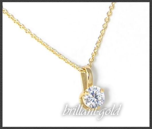 585 Gold Brillant Collier 0,272ct, VS1; EGL Zertifikat